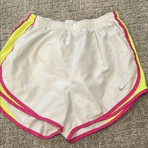 Nike White and Pink Athletic Shorts Lightweight Breathable